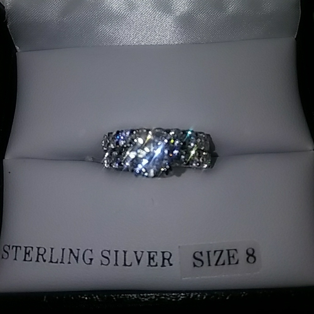 BNWB  2Pc-Set Cubic Zirconia Ring in SterlingSilve - Picture 4 of 6